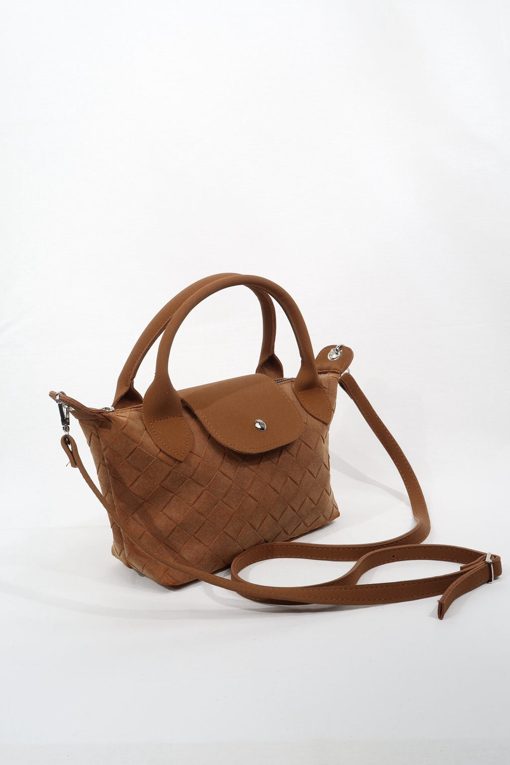Tiger Small Suede Camel Bag