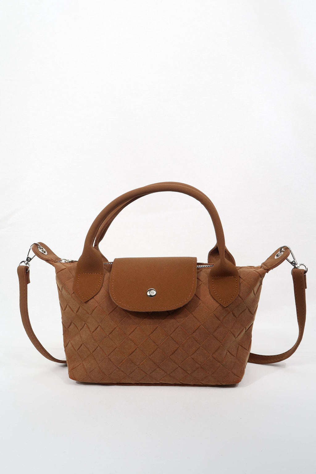 Tiger Small Suede Camel Bag